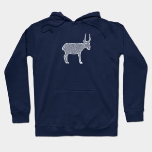 Saiga Antelope - hand drawn detailed animal drawing Hoodie